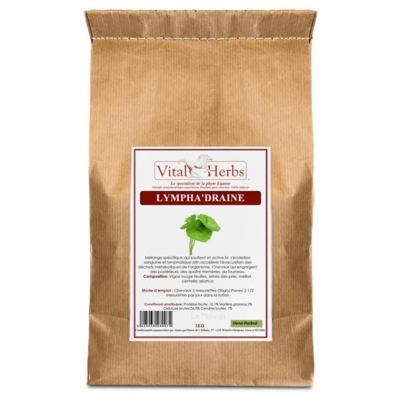 VITAL HERBS Drainage engorgements cheval Circul + (Lympha Draine) -< Fourbure Cheval|Drainant Hépatique Cheval