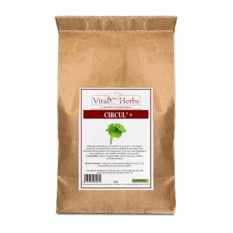VITAL HERBS Drainage engorgements cheval Circul + (Lympha Draine) -< Fourbure Cheval|Drainant Hépatique Cheval