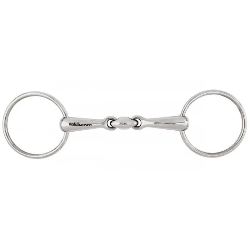 WALDHAUSEN Mors deux anneaux double brisure inox -< Mors Cheval