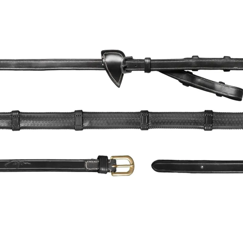 DYON Rênes caoutchouc cheval avec alliances 7 arrêtoirs D Collection (13 mm) - Dy'on< Accessoires De Bridon Cheval